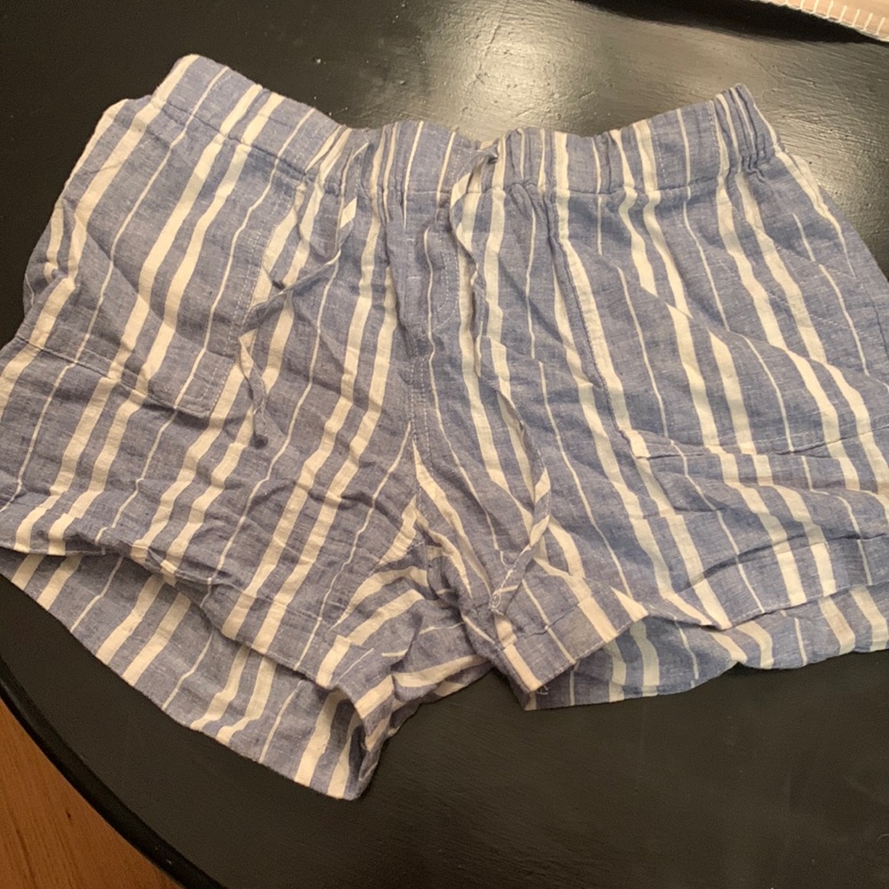 white & blue tie shorts